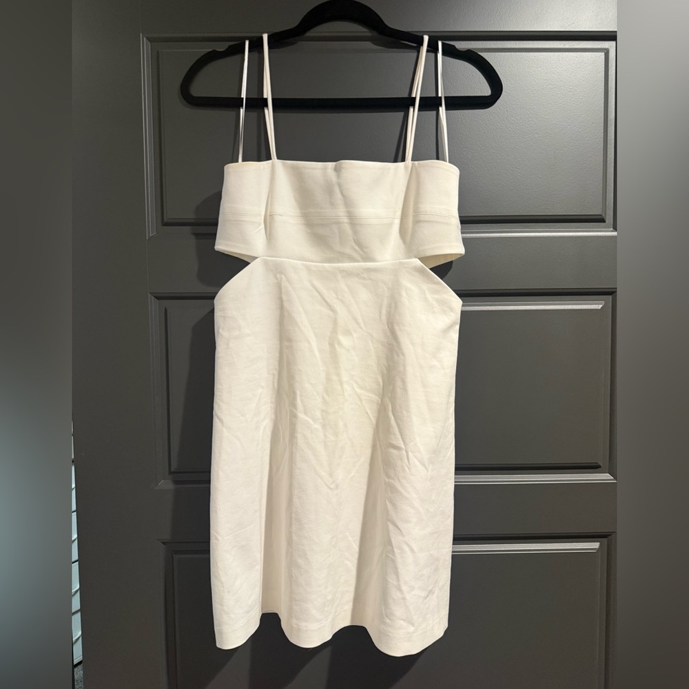 Zara White Mini Dress With Cutouts